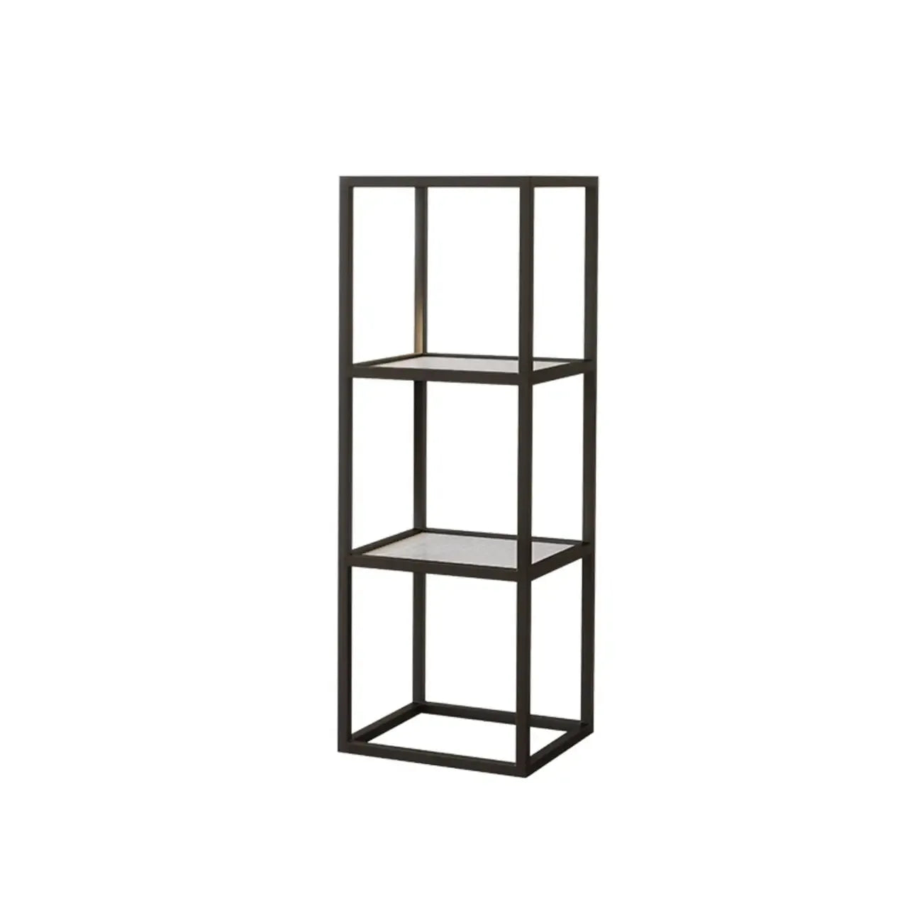 Bibliothèque moderne cubique à structure métallique ouverte noire