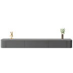 Mobile TV galleggiante lungo 87 in legno massello grigio con cassetti