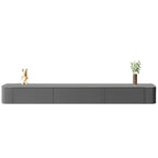 Mobile TV galleggiante lungo 87 in legno massello grigio con cassetti