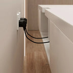 Mobile TV galleggiante lungo 87 in legno massello grigio con cassetti