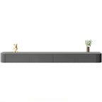 Mobile TV galleggiante lungo 87 in legno massello grigio con cassetti