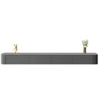 Mobile TV galleggiante lungo 87 in legno massello grigio con cassetti