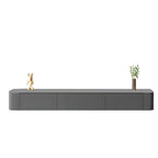 Mobile TV galleggiante lungo 87 in legno massello grigio con cassetti