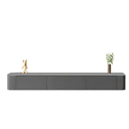Mobile TV galleggiante lungo 87 in legno massello grigio con cassetti