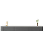 Mobile TV galleggiante lungo 87 in legno massello grigio con cassetti