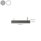 Mobile TV galleggiante lungo 87 in legno massello grigio con cassetti