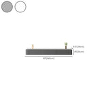 Mobile TV galleggiante lungo 87 in legno massello grigio con cassetti