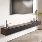 Meuble TV mural flottant avec tiroirs en bois noyer et noir