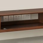 Meuble TV mural flottant avec tiroirs en bois noyer et noir