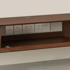 Meuble TV mural flottant avec tiroirs en bois noyer et noir