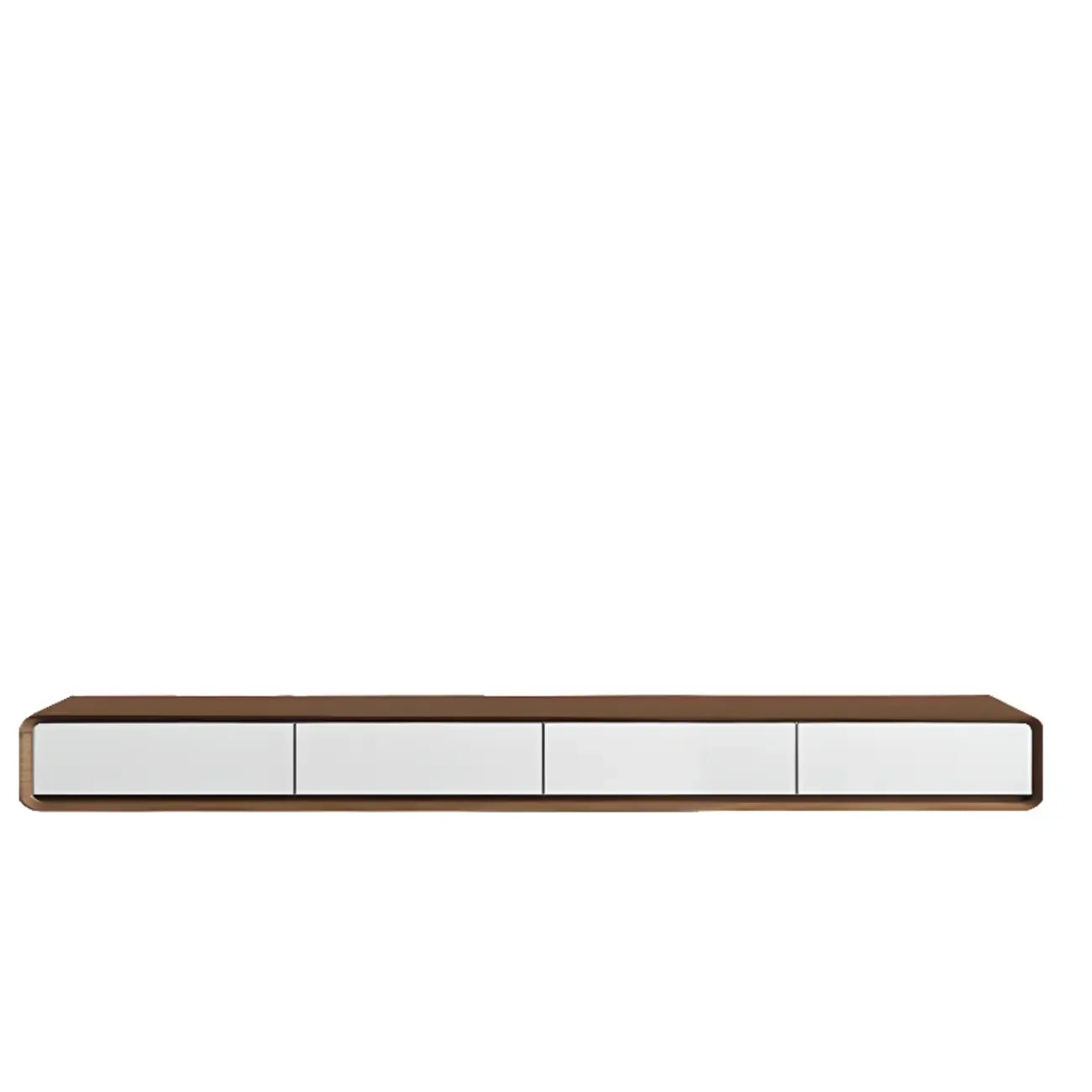 Meuble TV mural flottant avec tiroirs en bois noyer et noir