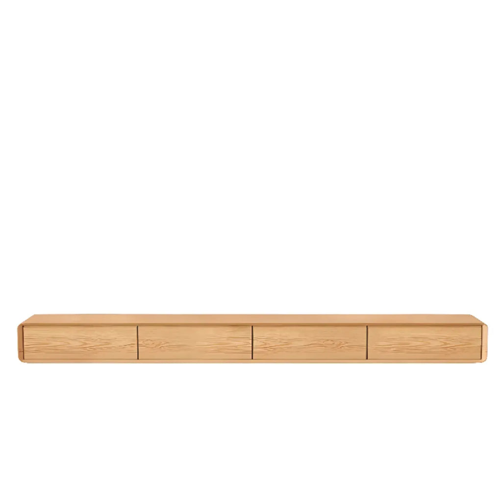 Meuble TV mural flottant avec tiroirs en bois noyer et noir