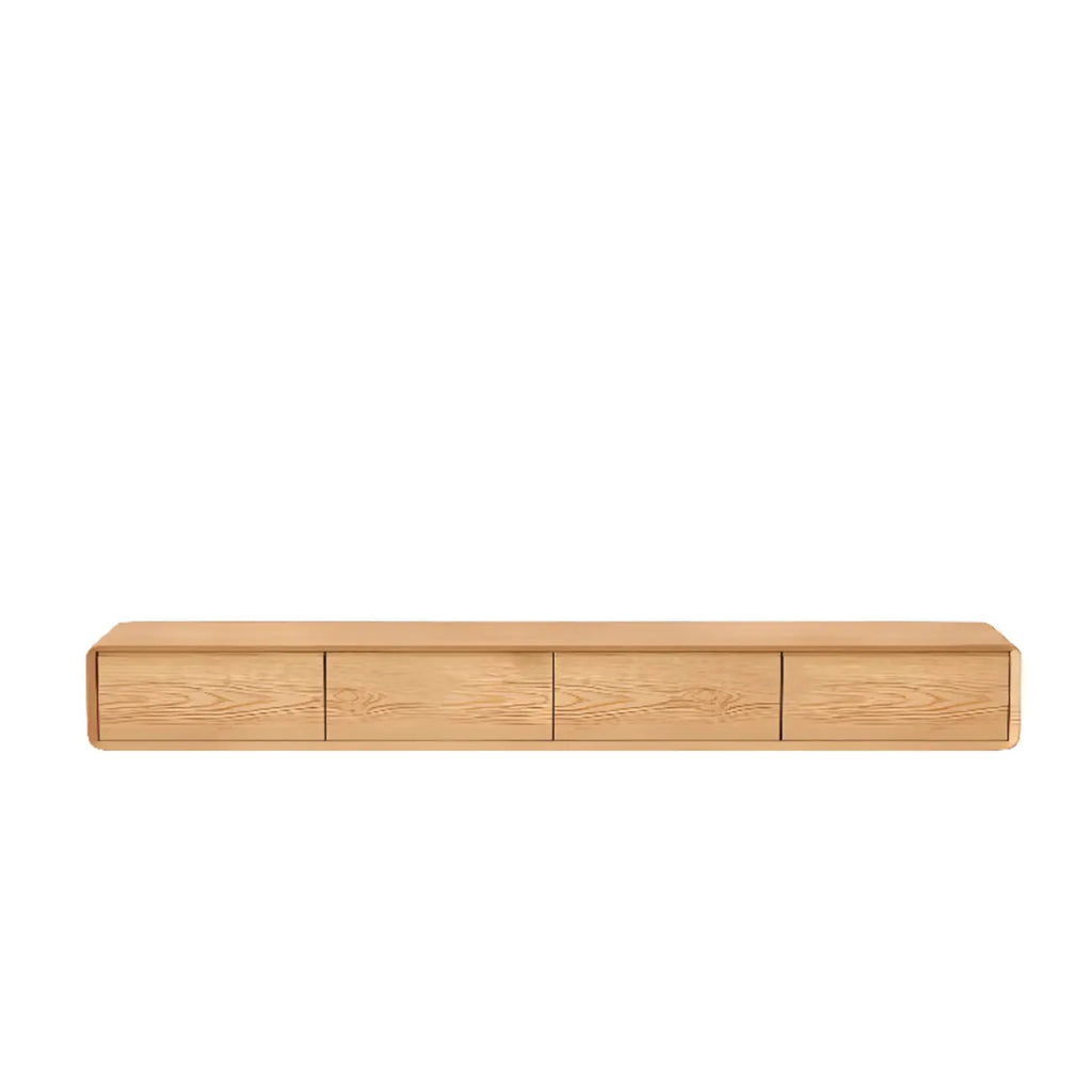 Meuble TV mural flottant avec tiroirs en bois noyer et noir