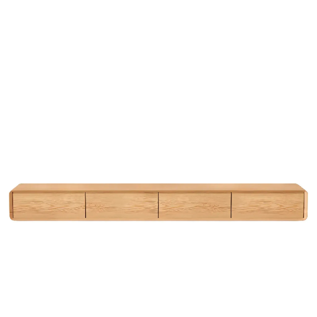 Meuble TV mural flottant avec tiroirs en bois noyer et noir