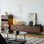 Meuble TV en bois de style moderne du milieu du siècle avec rangement
