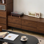 Meuble TV en bois de style moderne du milieu du siècle avec rangement