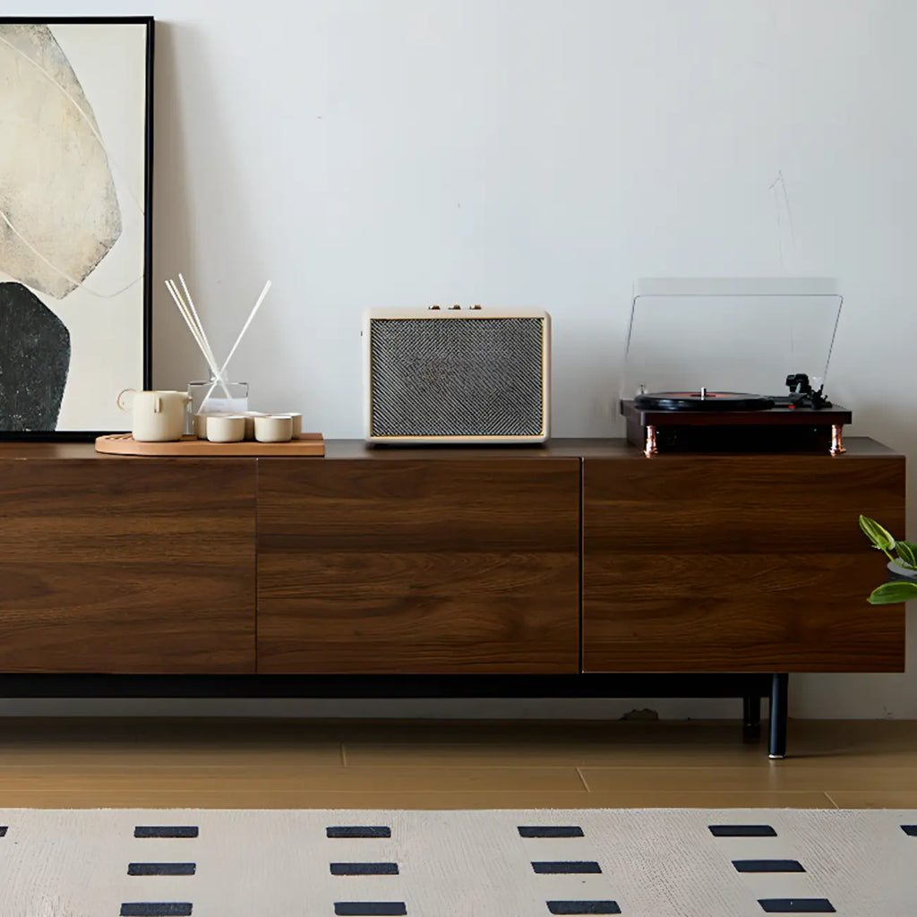 Meuble TV en bois de style moderne du milieu du siècle avec rangement