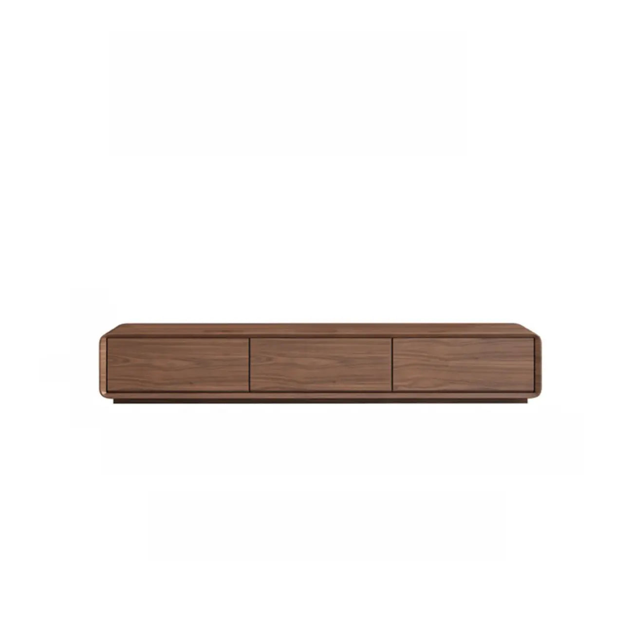 Meuble TV en bois brun style milieu du siècle avec système de gestion des câbles (71 cm)
