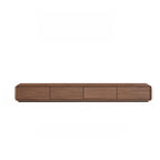 Meuble TV en bois brun style milieu du siècle avec système de gestion des câbles (71 cm)