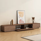 Meuble TV en bois brun style milieu du siècle avec système de gestion des câbles (71 cm)