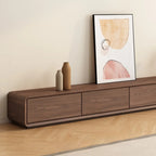 Meuble TV en bois brun style milieu du siècle avec système de gestion des câbles (71 cm)