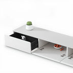 Meuble TV suspendu rectangulaire en bois blanc de 71 pouces avec rangement