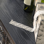 Meuble de salon moderne en bois noir finement sculpté