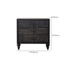 Meuble de salon moderne en bois noir finement sculpté