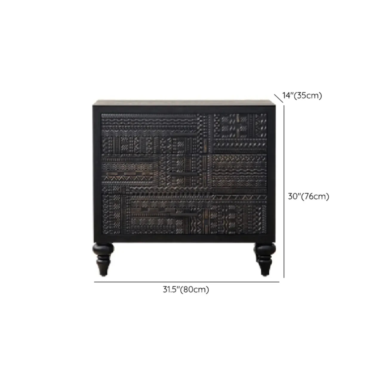 Meuble de salon moderne en bois noir finement sculpté