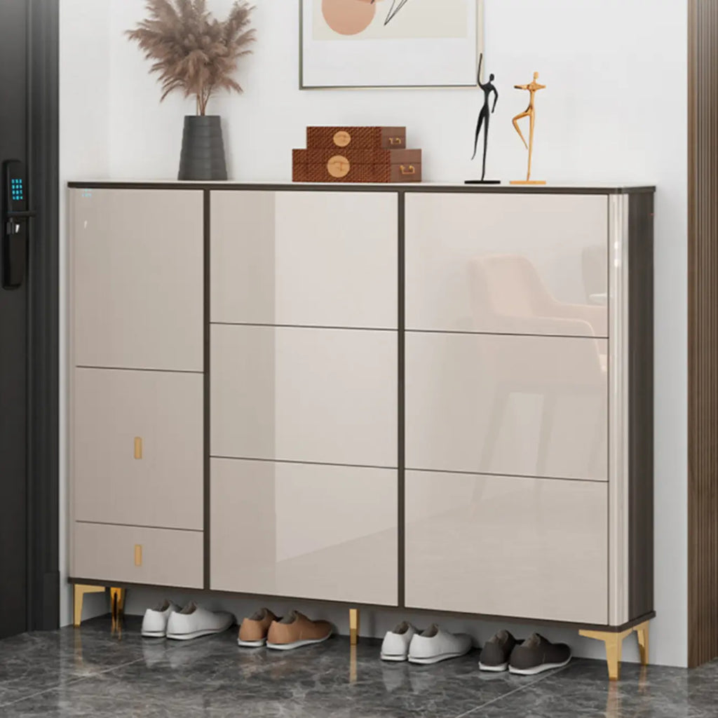 Meuble à chaussures brillant avec portes coulissantes pour entrée