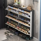 Meuble à chaussures moderne en bois avec étagères réglables, entrée