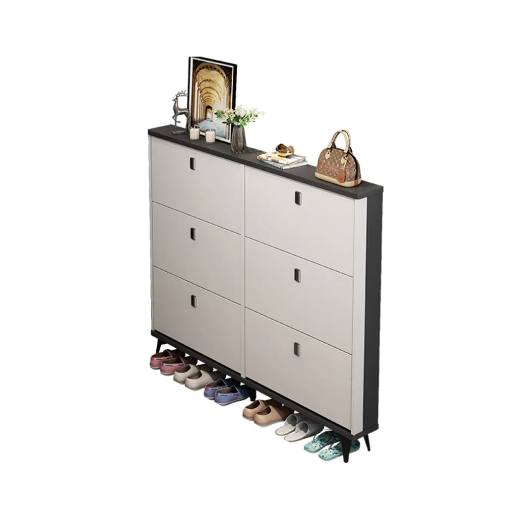 Meuble à chaussures moderne en bois avec étagères réglables, entrée