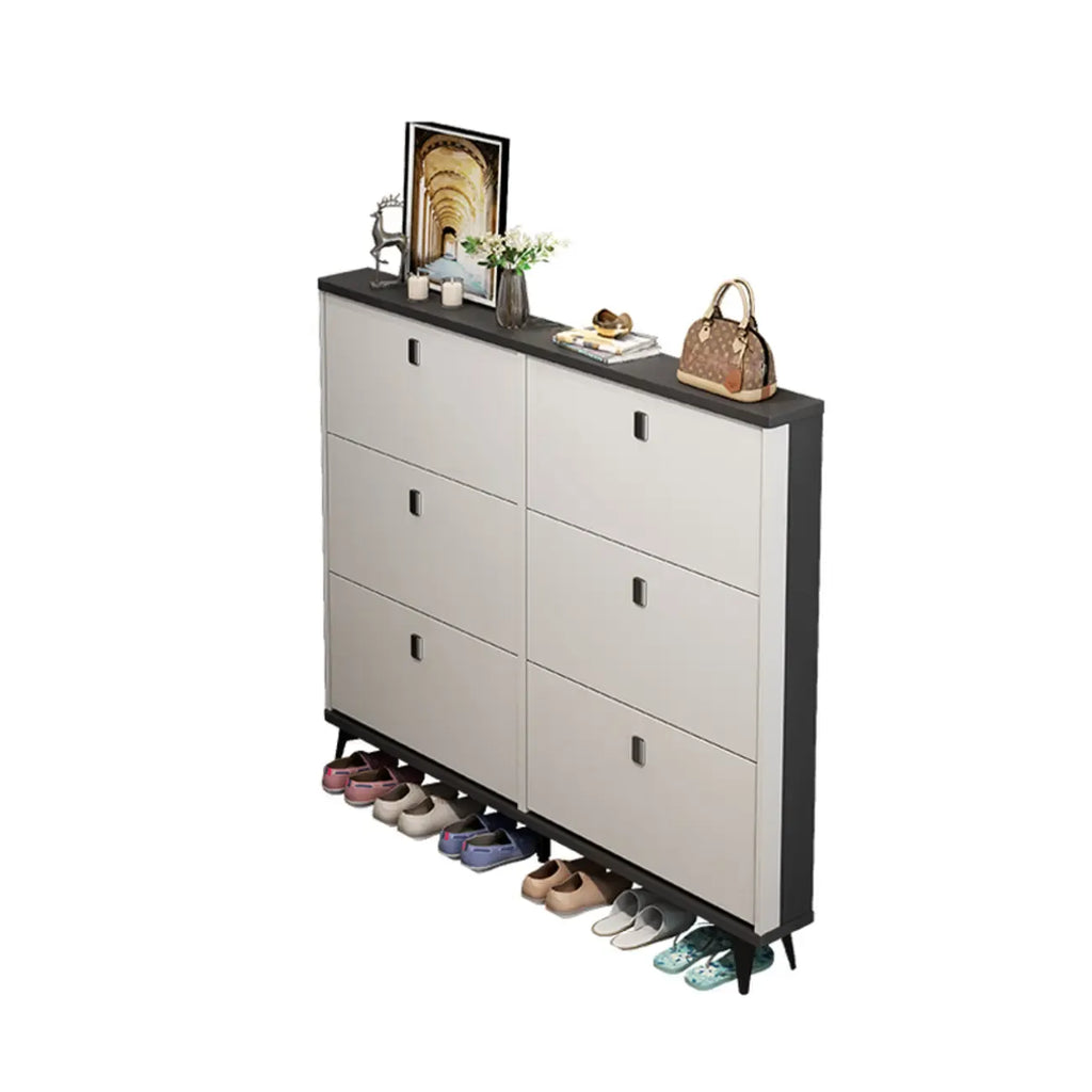 Meuble à chaussures moderne en bois avec étagères réglables, entrée