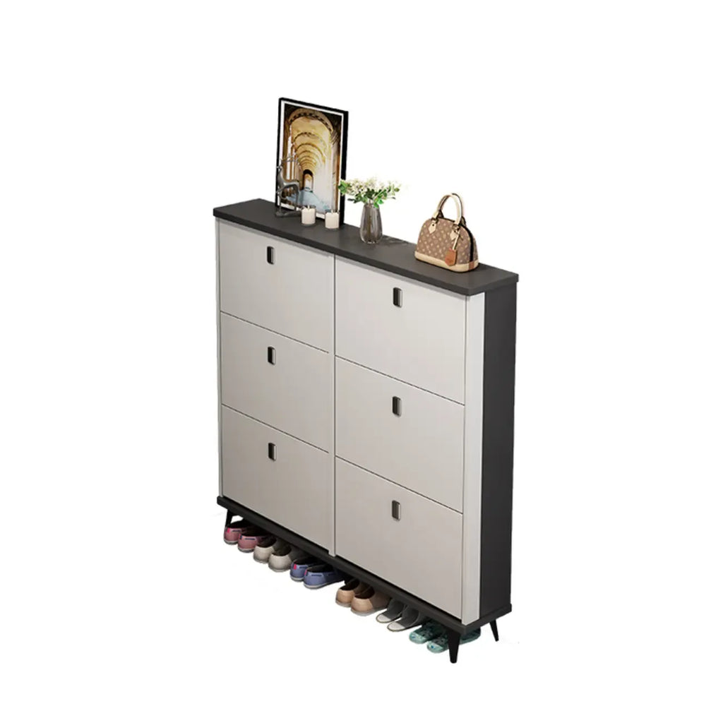 Meuble à chaussures moderne en bois avec étagères réglables, entrée