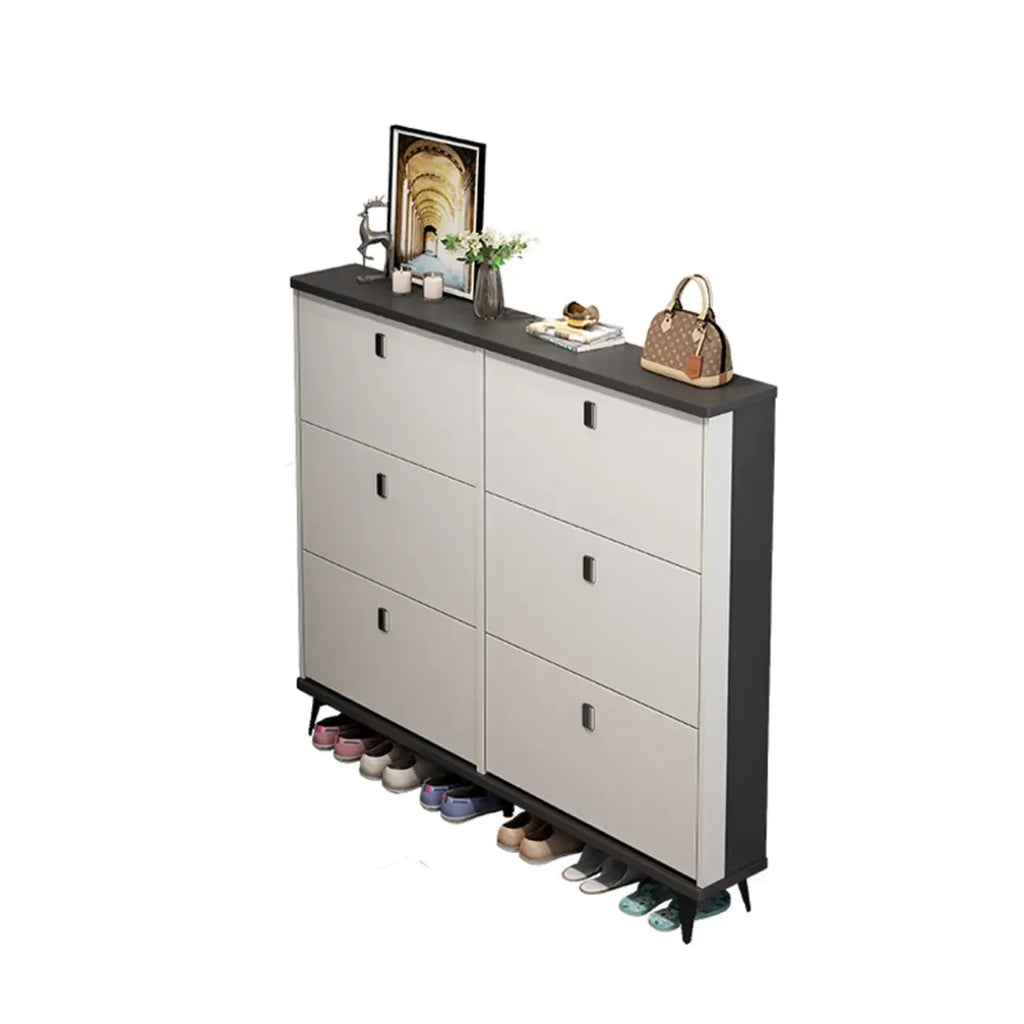 Meuble à chaussures moderne en bois avec étagères réglables, entrée