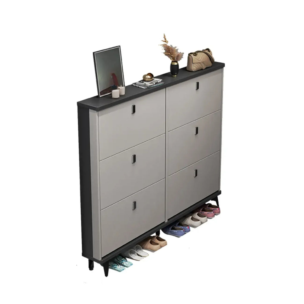 Meuble à chaussures moderne en bois avec étagères réglables, entrée