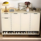 Armoire à chaussures en bois blanc cassé pour entrée