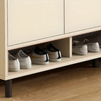 Armoire à chaussures en bois blanc cassé pour entrée