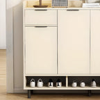 Armoire à chaussures en bois blanc cassé pour entrée