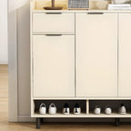 Armoire à chaussures en bois blanc cassé pour entrée