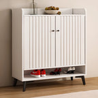 Armoire à chaussures en bois blanc cassé pour entrée