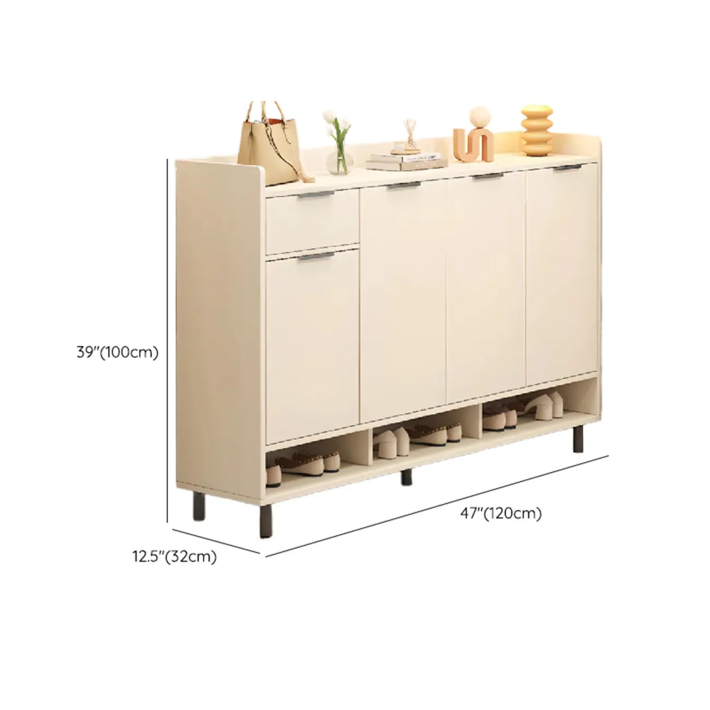 Armoire à chaussures en bois blanc cassé pour entrée
