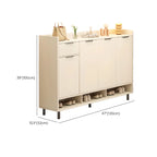 Armoire à chaussures en bois blanc cassé pour entrée