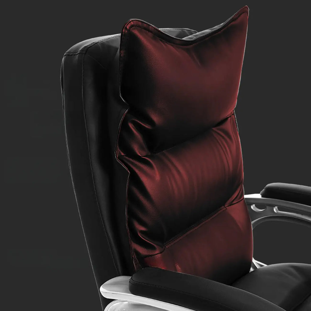 Fauteuil de bureau inclinable élégant en cuir marron