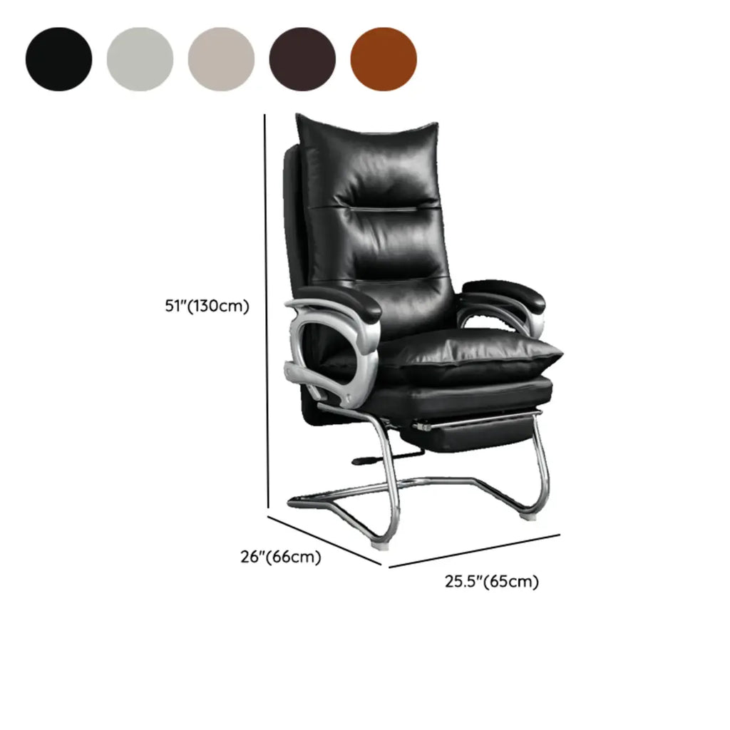Fauteuil de bureau inclinable élégant en cuir marron