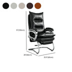 Fauteuil de bureau inclinable élégant en cuir marron