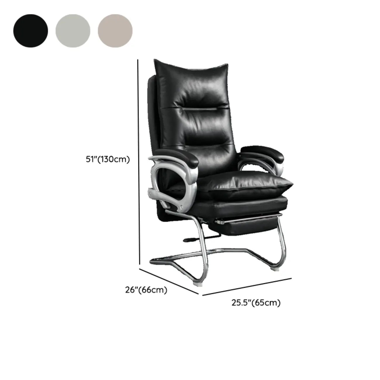 Fauteuil de bureau inclinable élégant en cuir marron