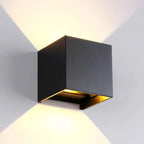 Applique murale extérieure cubique en aluminium, couleur unie, réglable en hauteur