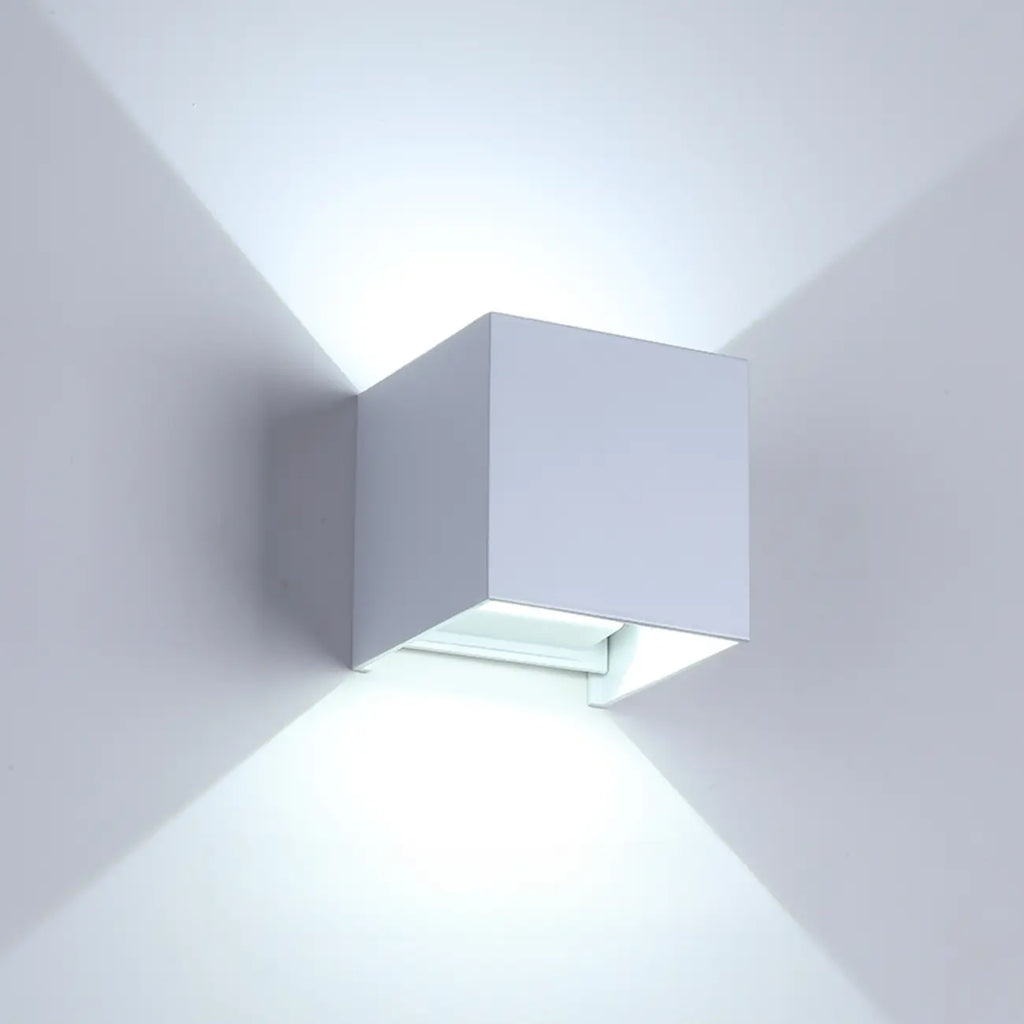 Applique murale extérieure cubique en aluminium, couleur unie, réglable en hauteur