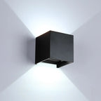 Applique murale extérieure cubique en aluminium, couleur unie, réglable en hauteur